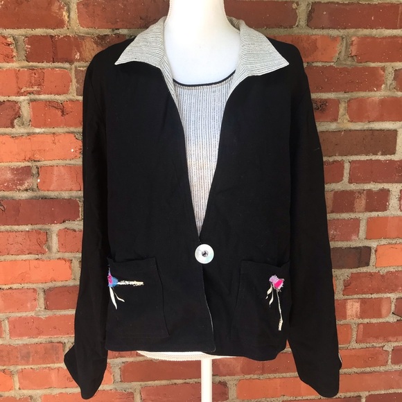 K.D. Spring Women's Reversible Jacket Blazer Tank Shell Linen Blend Sz Medium M - Picture 1 of 15